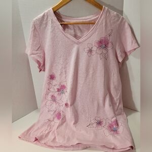 Merona Pink Embellished Short Sleeve T-Shirt